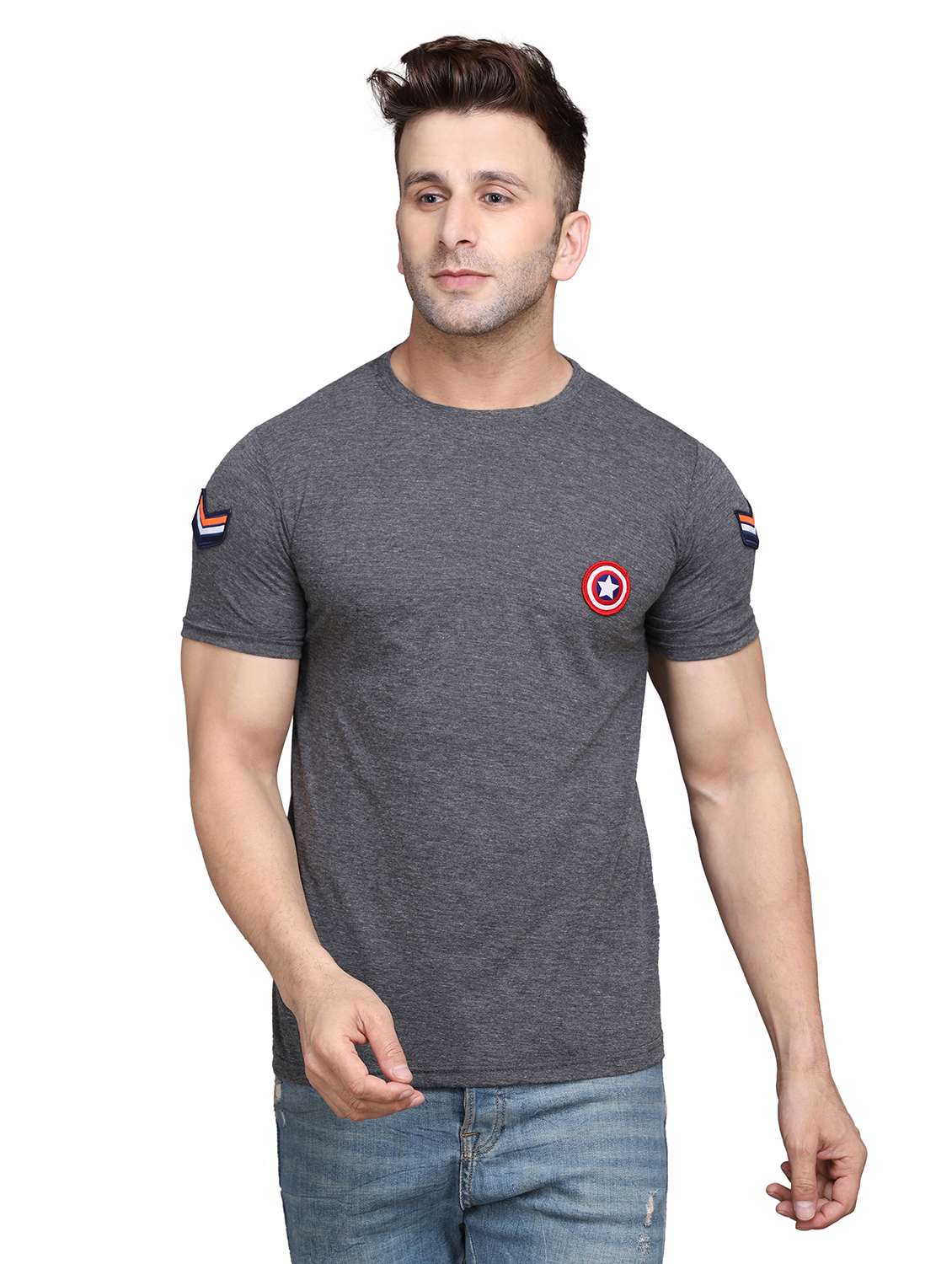 men round neck cotton t-shirt