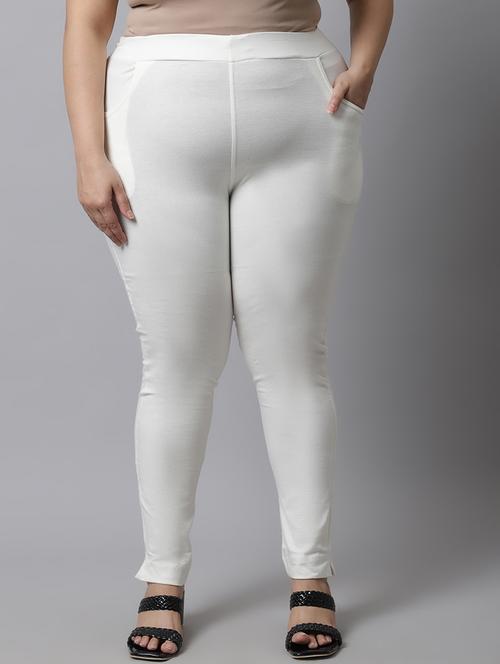 white cotton leggings - 19915673 -  Standard Image - 0