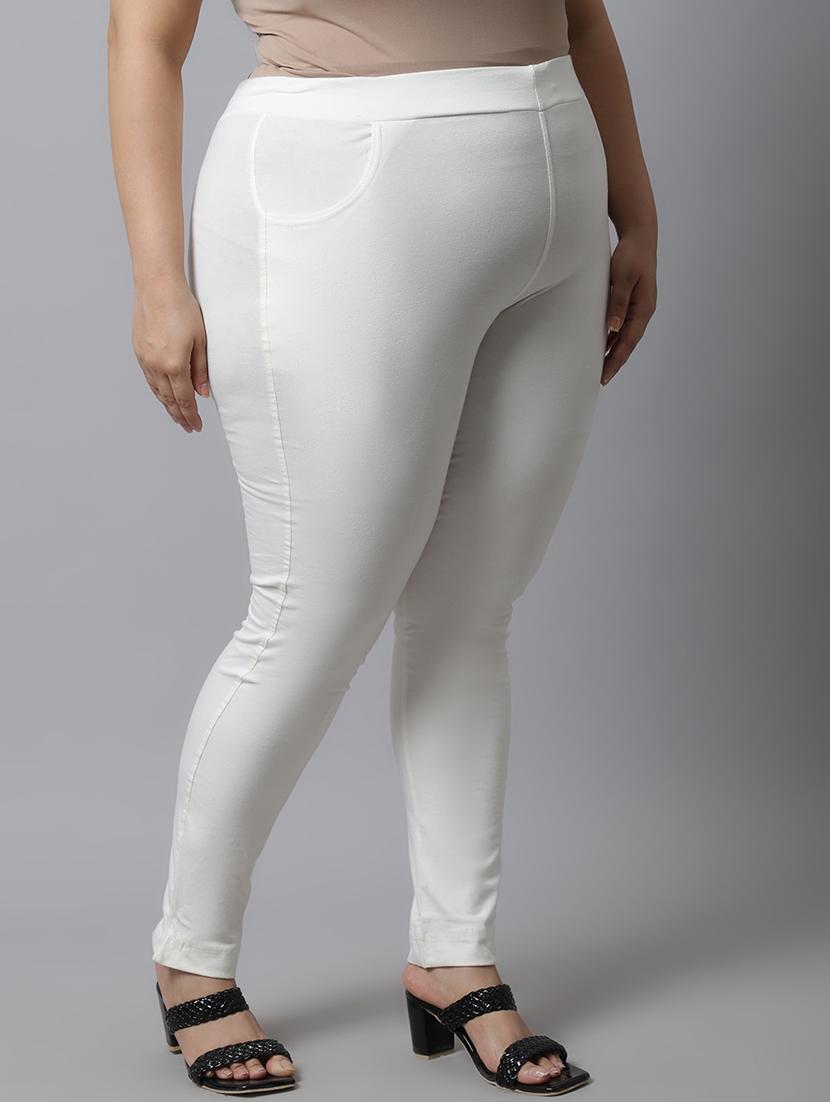 white cotton leggings - 19915673 - Standard Image - 2