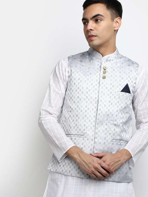 white cotton kurta pyjama set - 19915978 -  Standard Image - 2