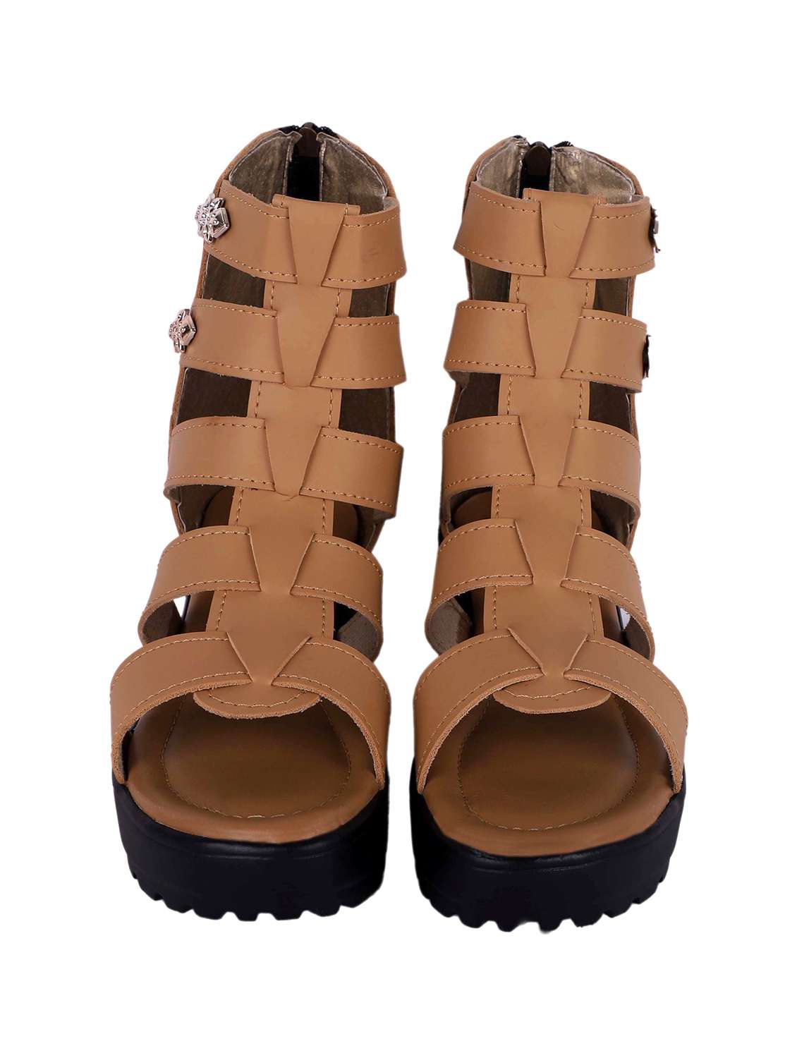 beige closed back gladiators block heel sandal - 19916800 -  Standard Image - 2