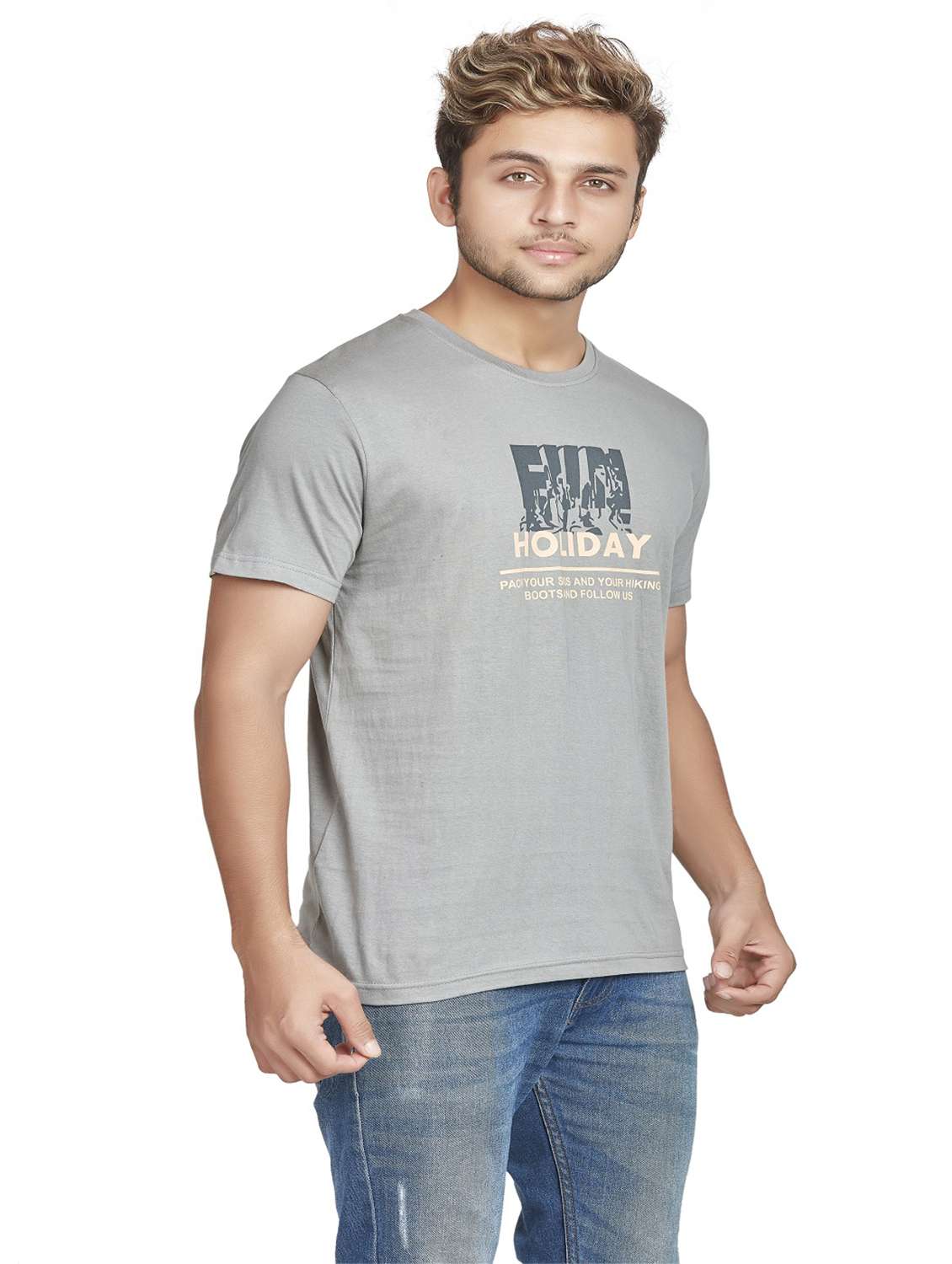 round neck printed cotton t-shirt - 19917162 -  Standard Image - 2