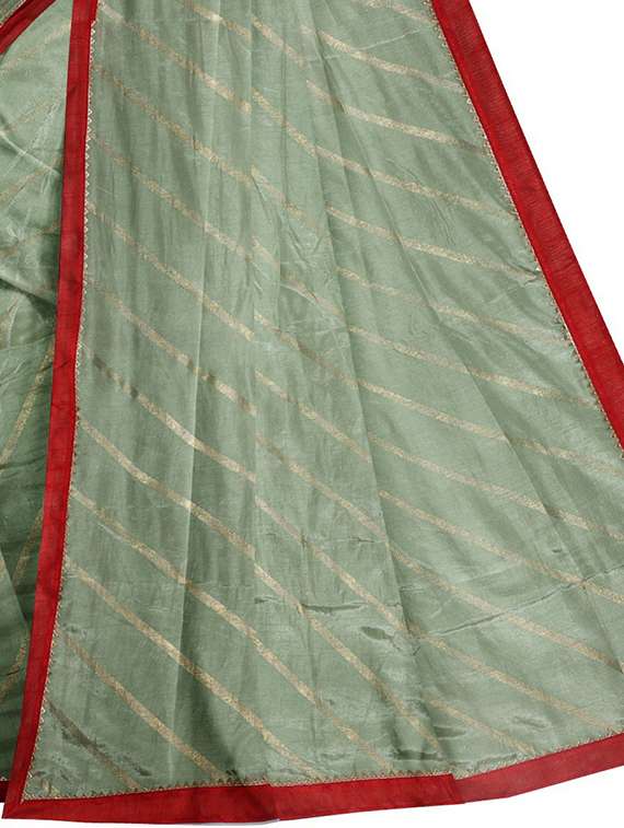 women's foil print light green colored saree with blouse - 19918234 - Standard Image - 2