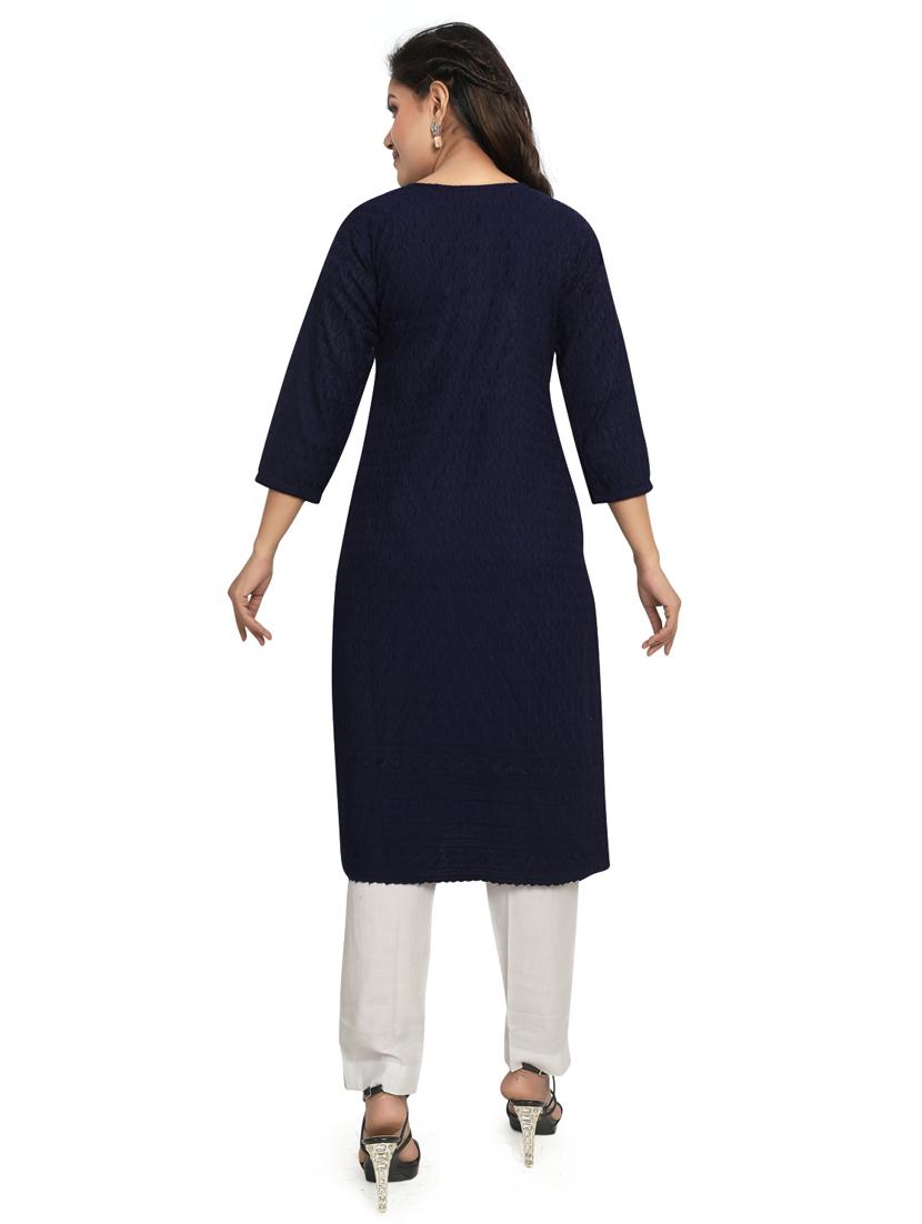 tonal embroidered straight kurta - 19919518 - Standard Image - 2
