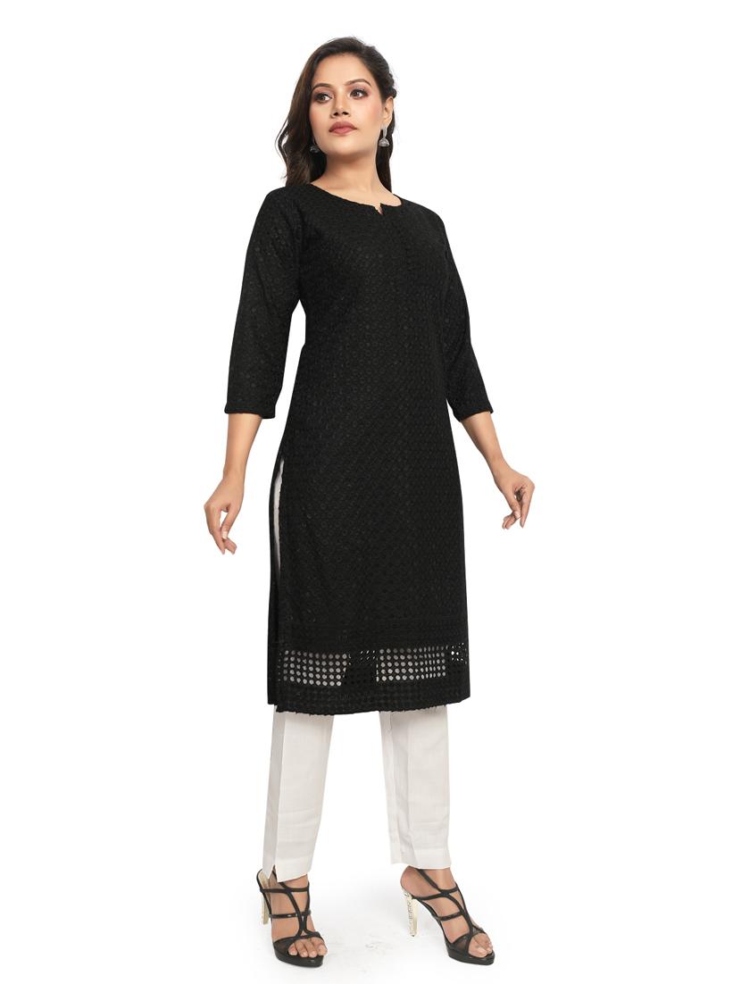 tonal embroidered straight kurta - 19919798 - Standard Image - 2