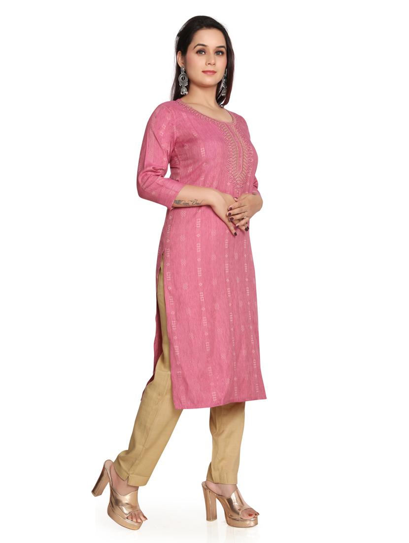 self design straight kurta - 19919828 - Standard Image - 2