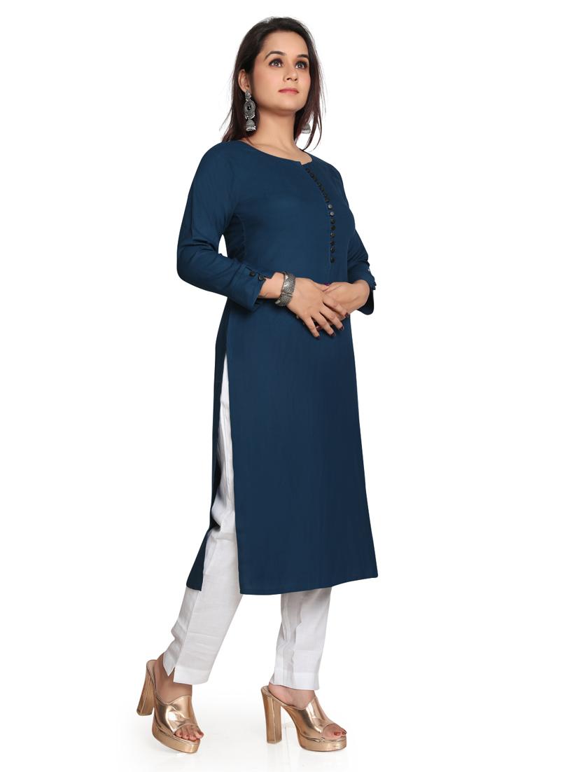 solid straight long kurta - 19919859 - Standard Image - 2