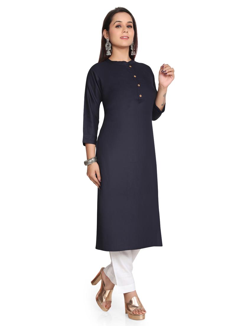 solid straight long kurta - 19919864 - Standard Image - 2