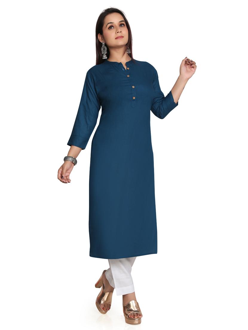 solid straight long kurta - 19919866 - Standard Image - 2