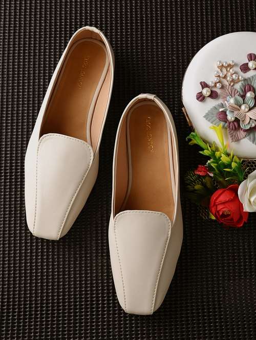 off-white solid slip on ballerina - 19919996 -  Standard Image - 0
