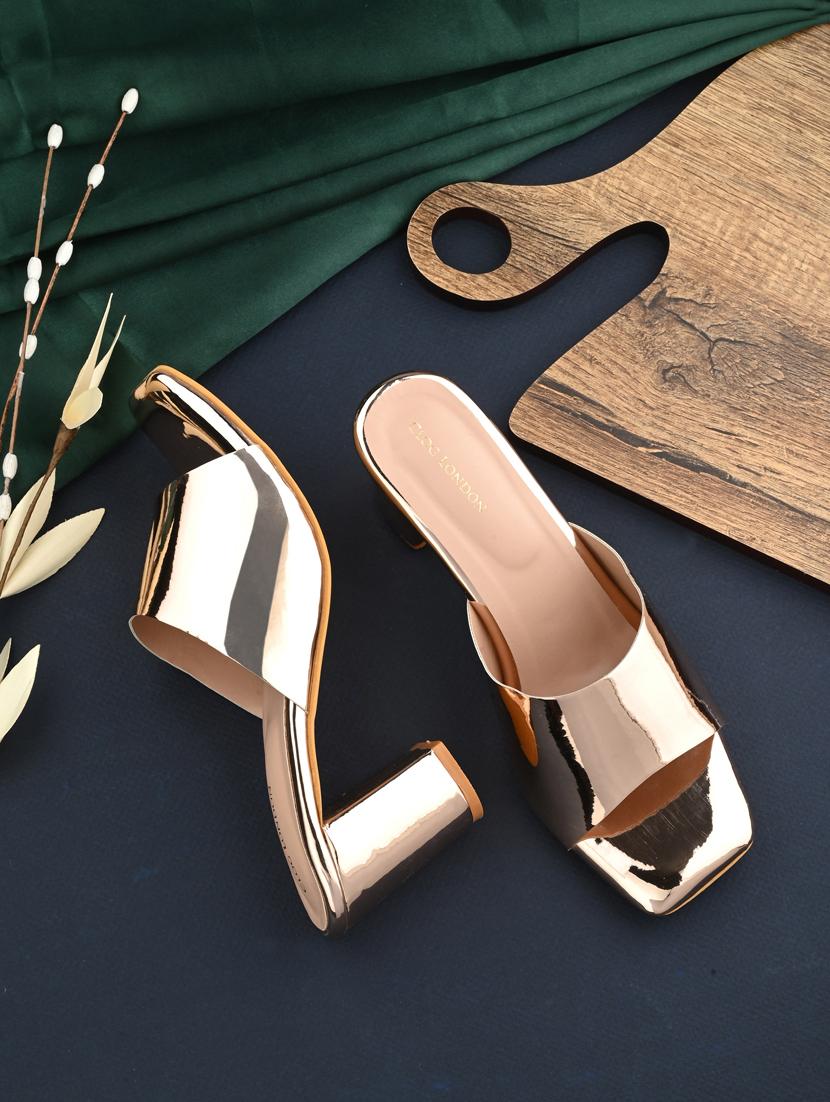 copper block heel sandal