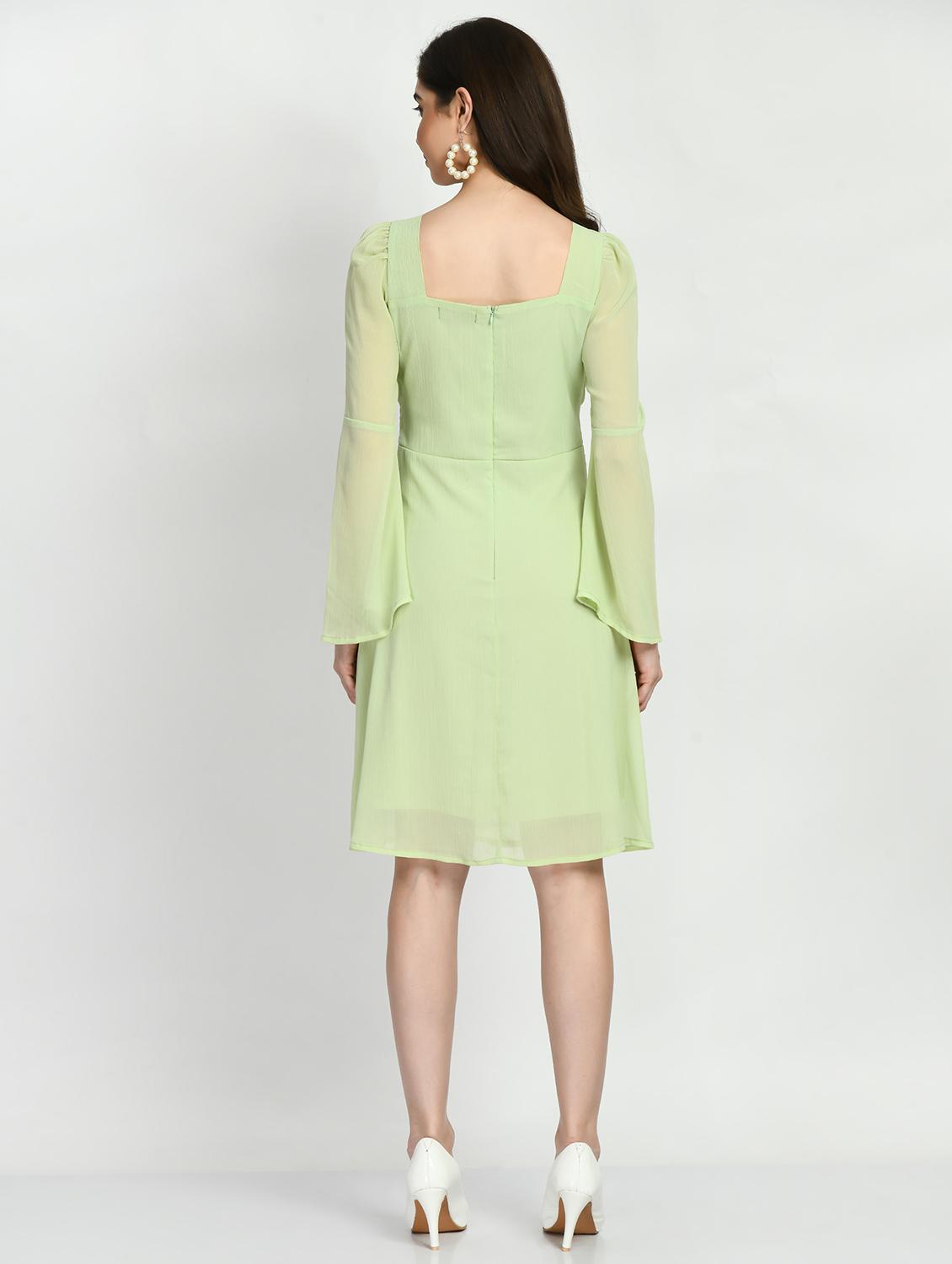 green solid a-line dress - 19921700 - Standard Image - 2