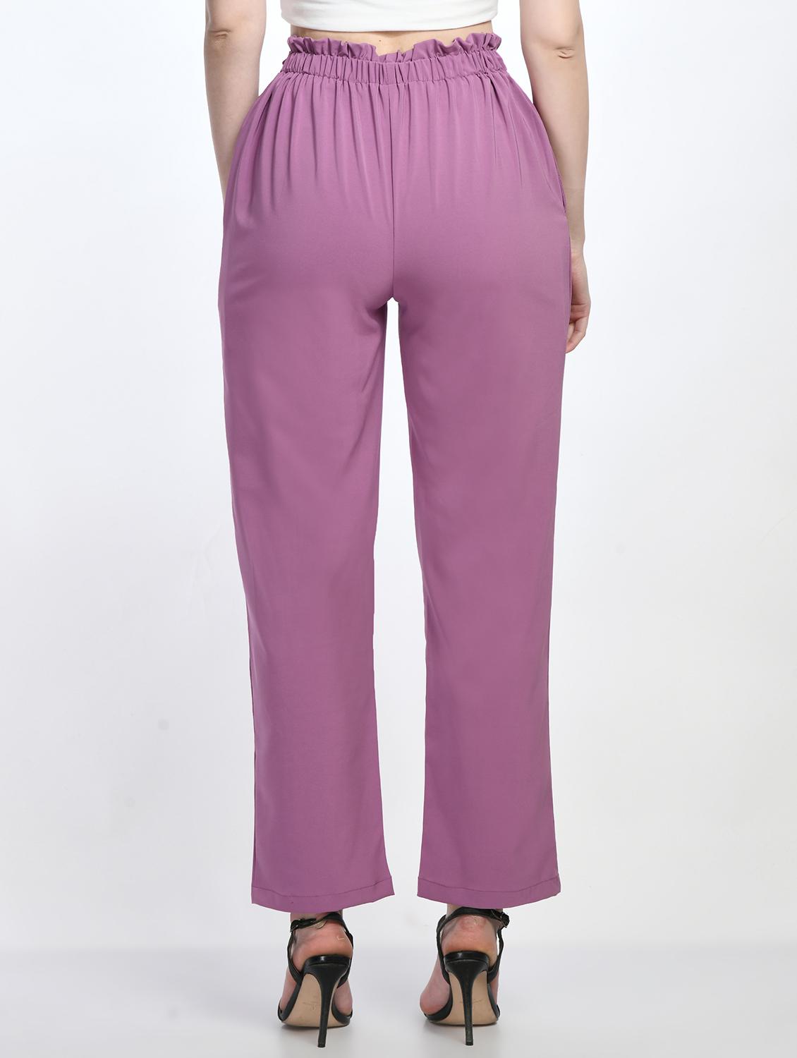 high rise solid flat front trousers trouser - 19921782 - Standard Image - 2