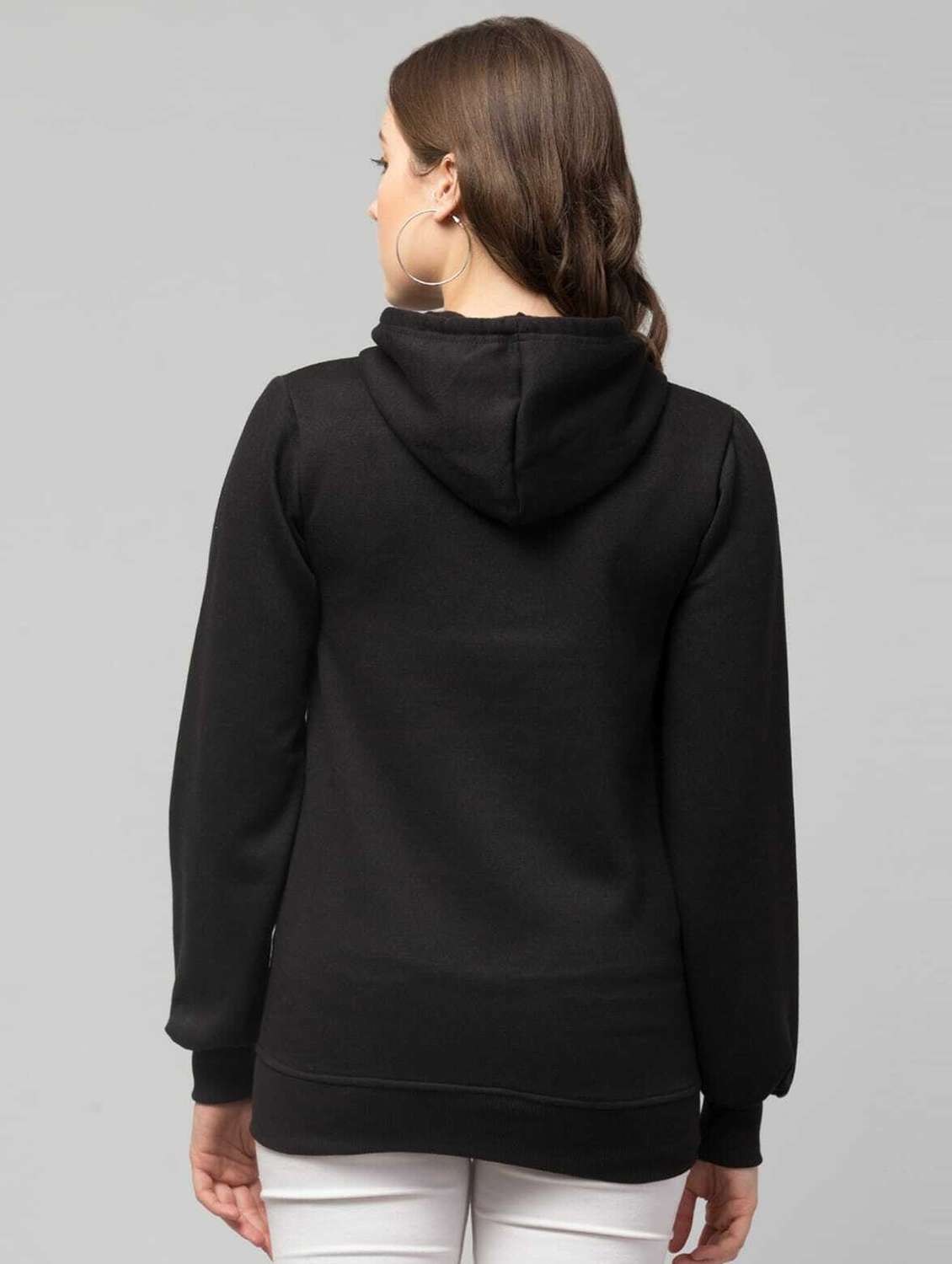 hooded neck solid sweatshirt - 19921865 - Standard Image - 2