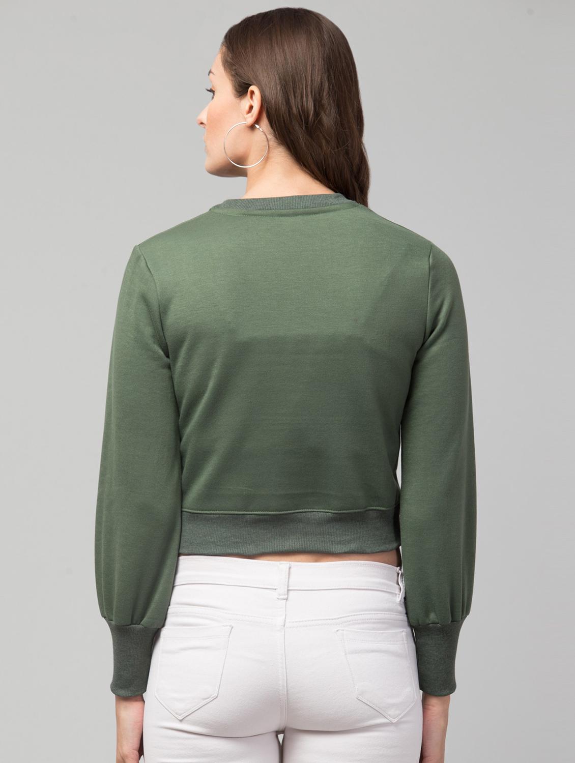 green solid regular sweatshirt - 19921878 - Standard Image - 2