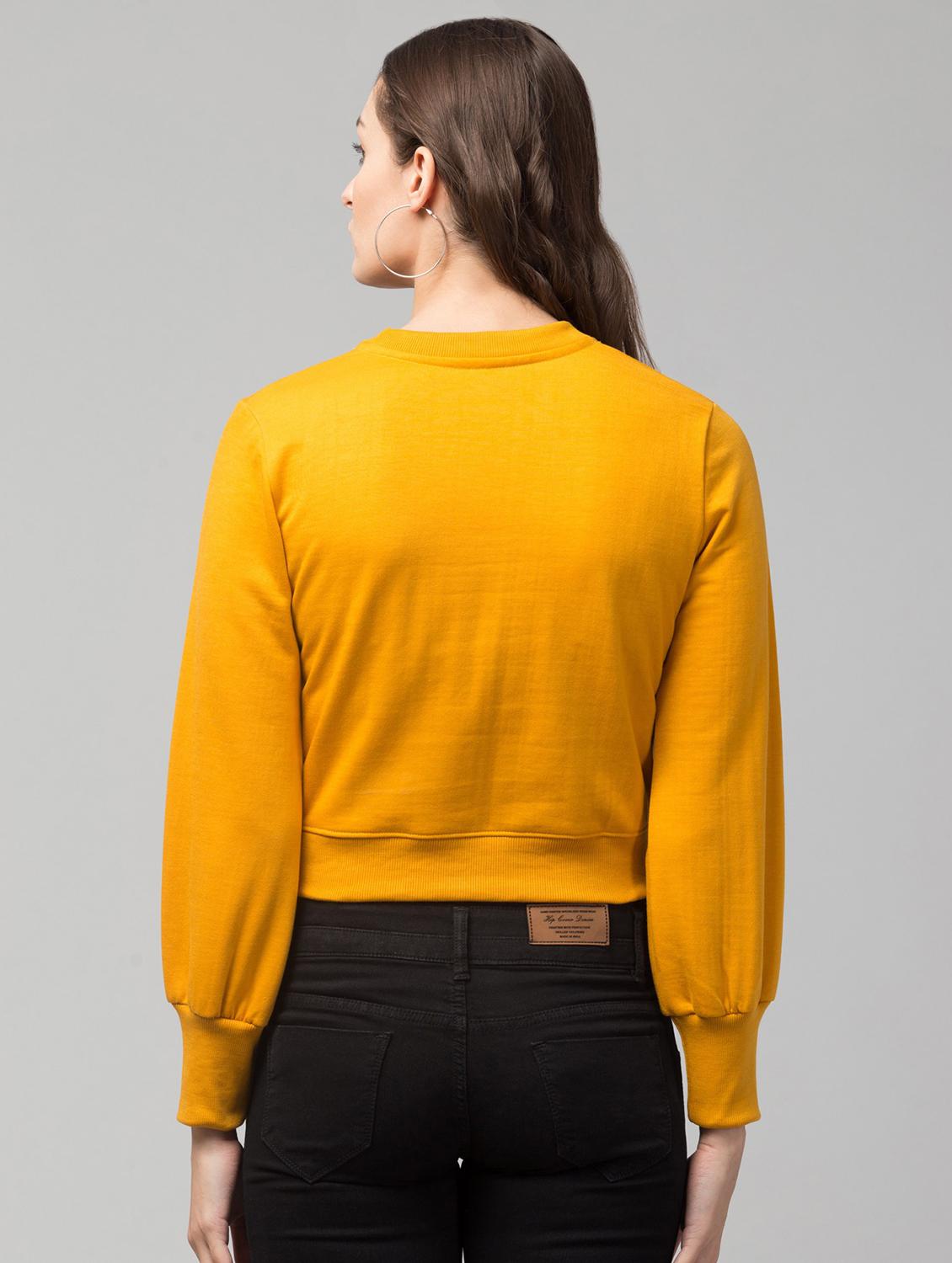 yellow solid regular sweatshirt - 19921883 - Standard Image - 2