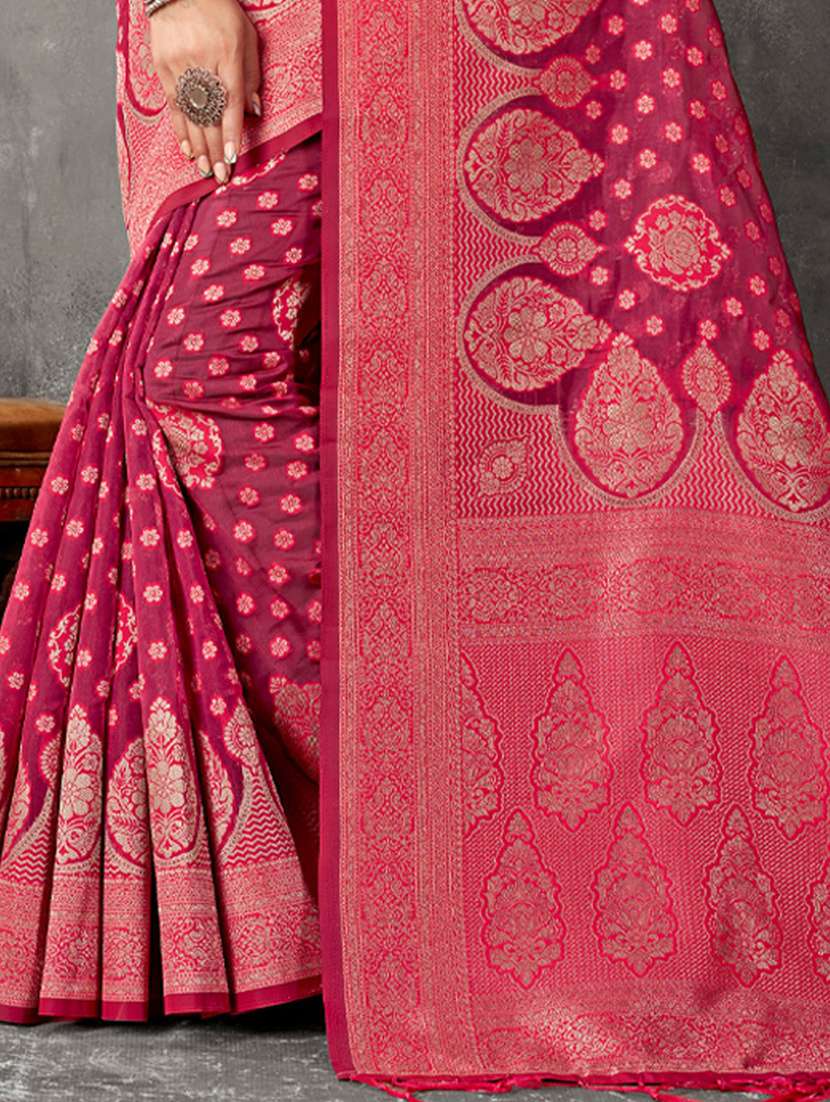 women's self design pink colored saree with blouse - 19925299 -  Standard Image - 2