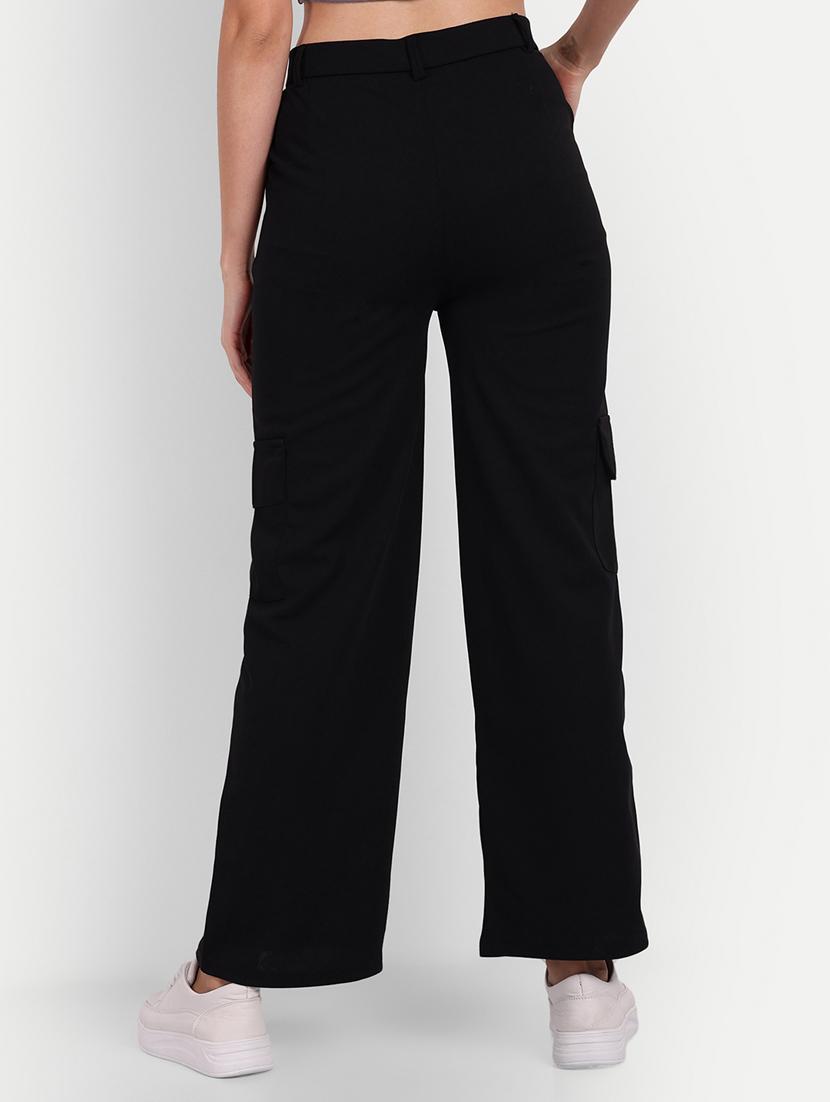 black solid cargo trouser - 19925596 - Standard Image - 2