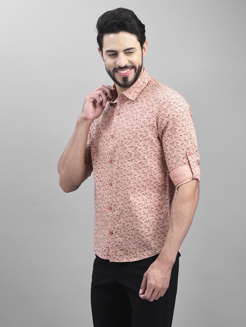 mens micro print casual shirt - 19925652 - Standard Image - 2