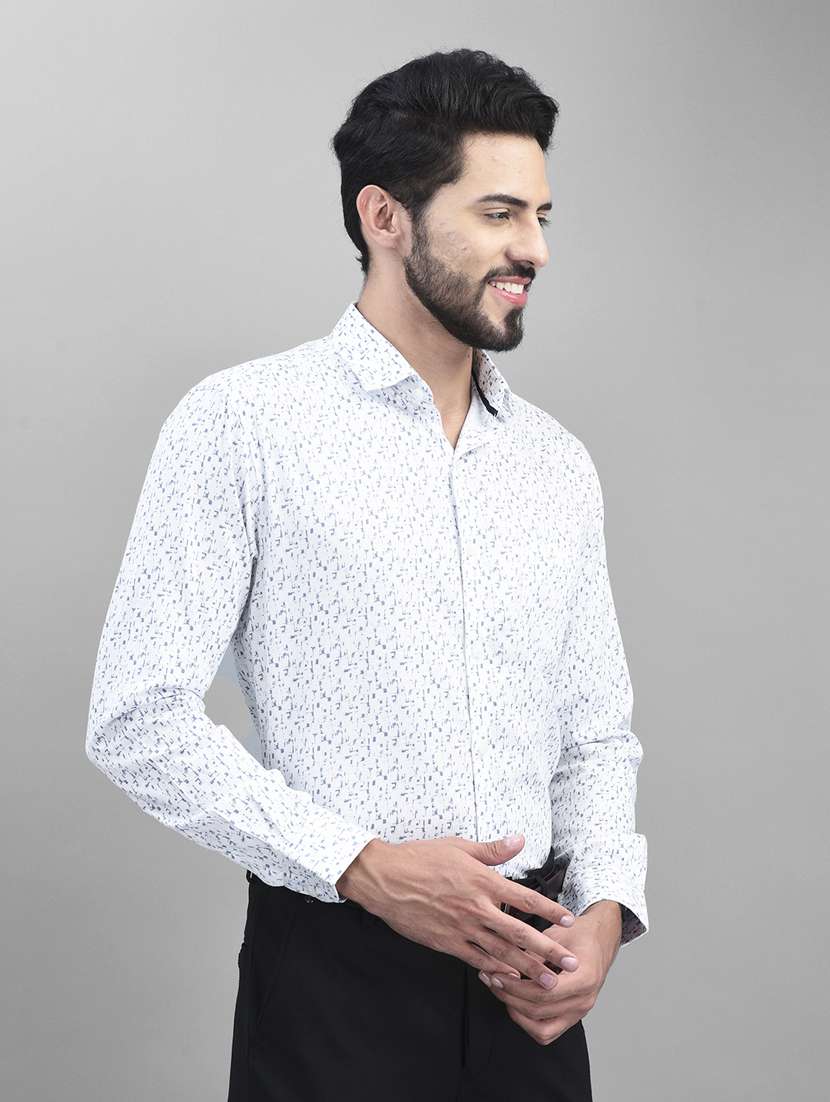 mens micro print formal shirt - 19925660 - Standard Image - 2