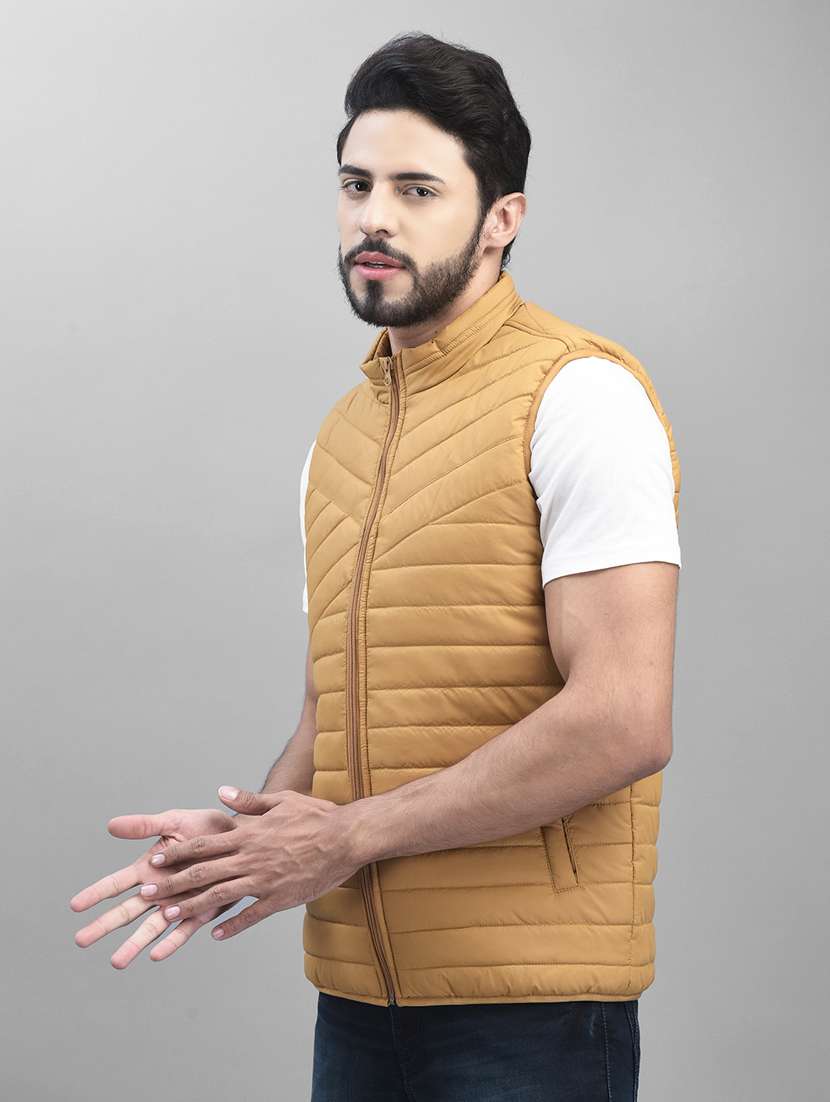 men solid sleeveless quilted jacket - 19925679 -  Standard Image - 2