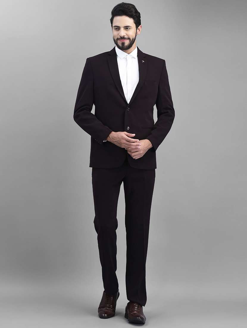 men's solid 2-piece suits set