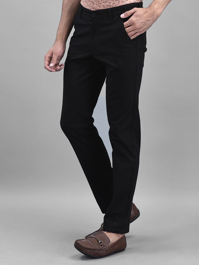 black solid chinos casual trouser - 19925693 - Standard Image - 2