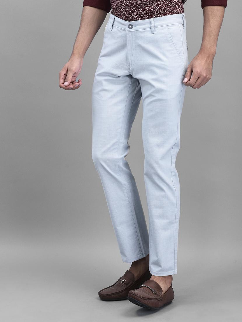 light blue solid chinos casual trouser - 19925697 - Standard Image - 2