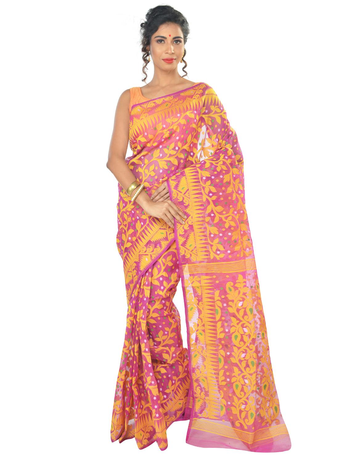 women's paisley pink colored saree with blouse - 19925780 -  Zoom Image - 0