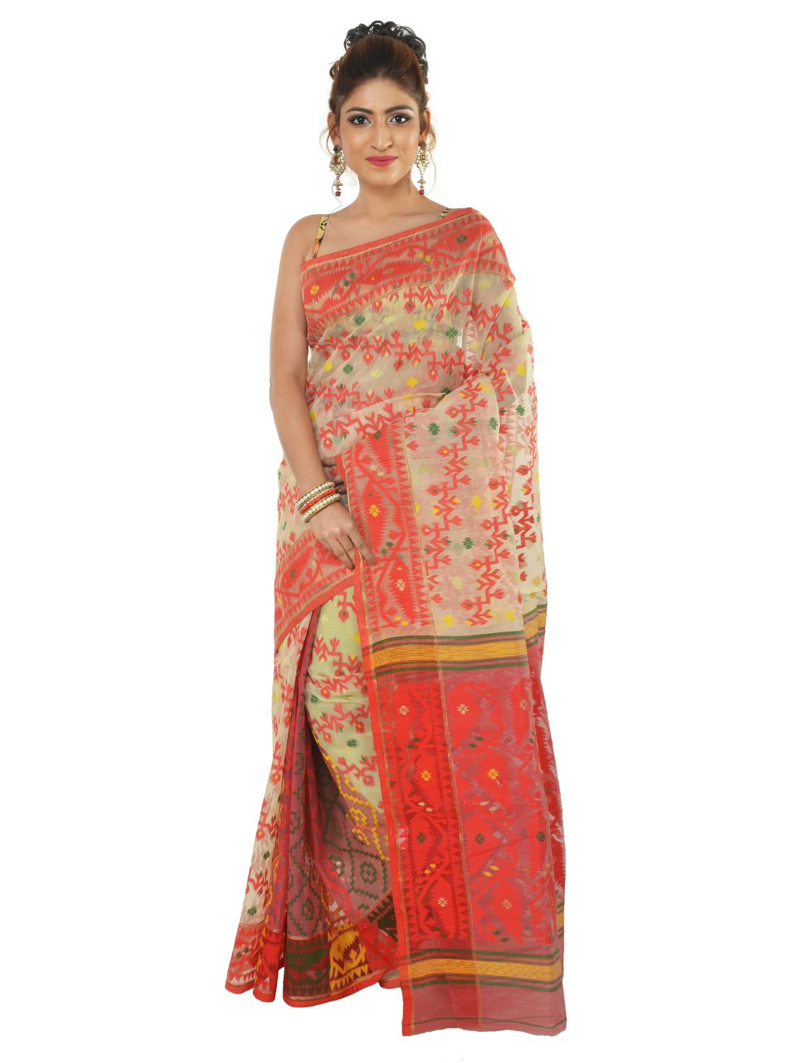 women's self design beige colored saree with blouse - 19925783 - Zoom Image - 0