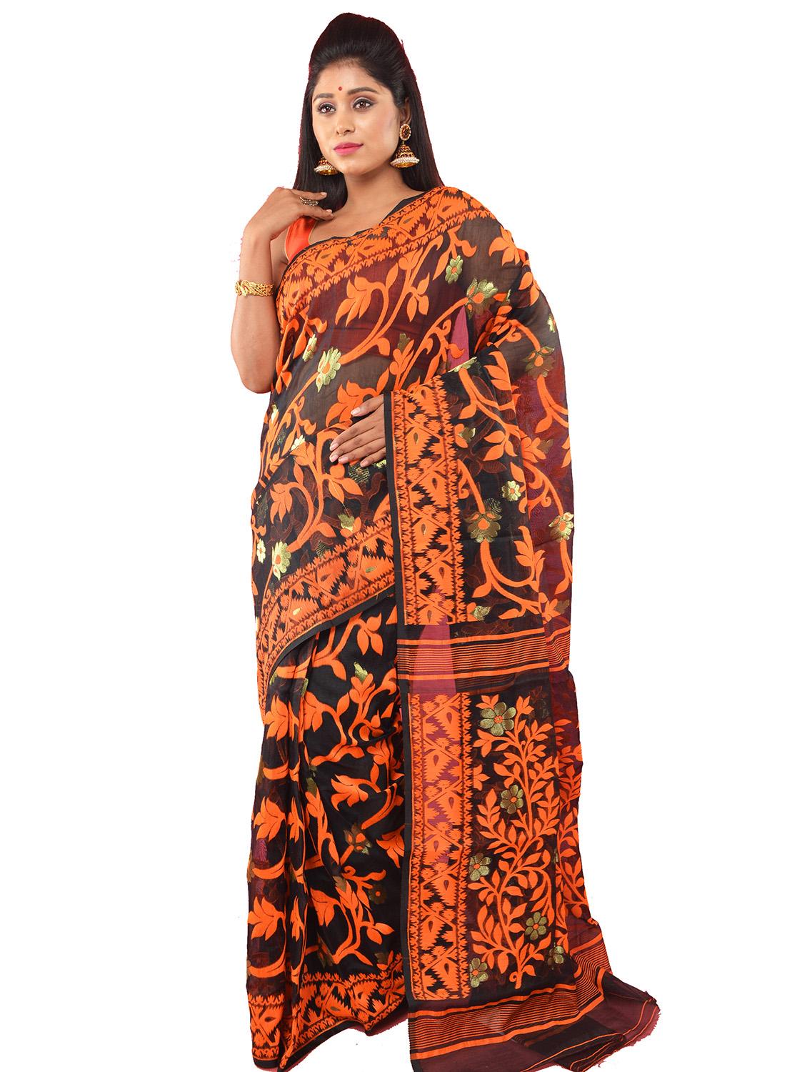 women's self design black colored saree with blouse - 19925789 - Zoom Image - 0
