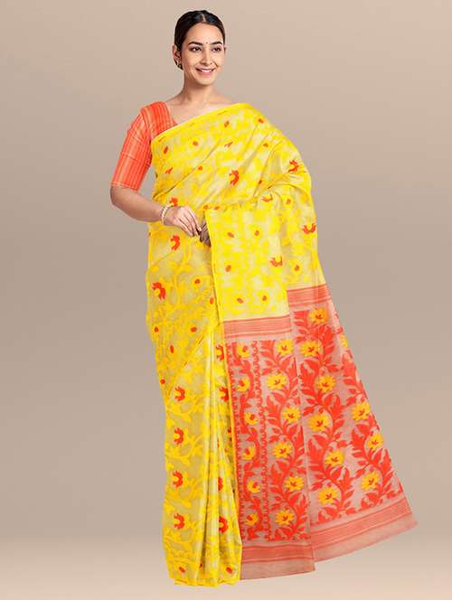women self design jamdani saree with blouse - 19925796 -  Standard Image - 0