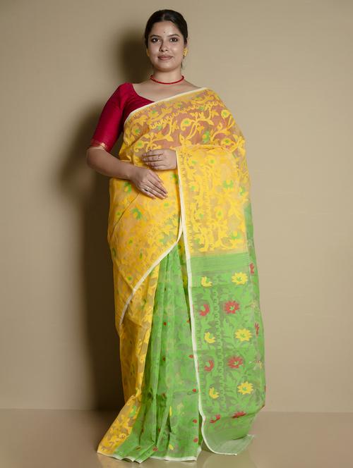 women self design jamdani saree with blouse - 19925798 - Standard Image - 0