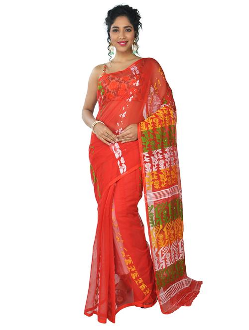 women's self design red colored saree with blouse - 19925812 - Standard Image - 0