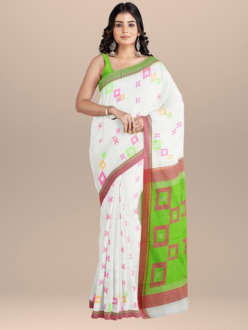 women's self design white colored saree with blouse - 19925824 -  Standard Image - 0
