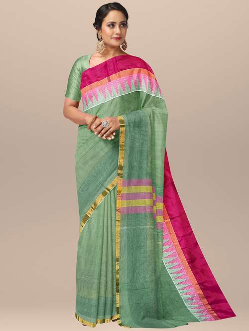 women's self design light green colored saree with blouse - 19925949 - Standard Image - 0