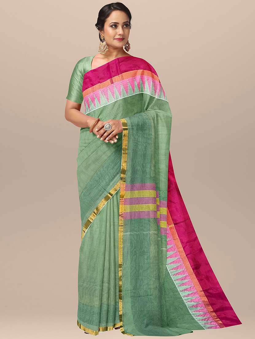 women's self design light green colored saree with blouse - 19925949 - Zoom Image - 0