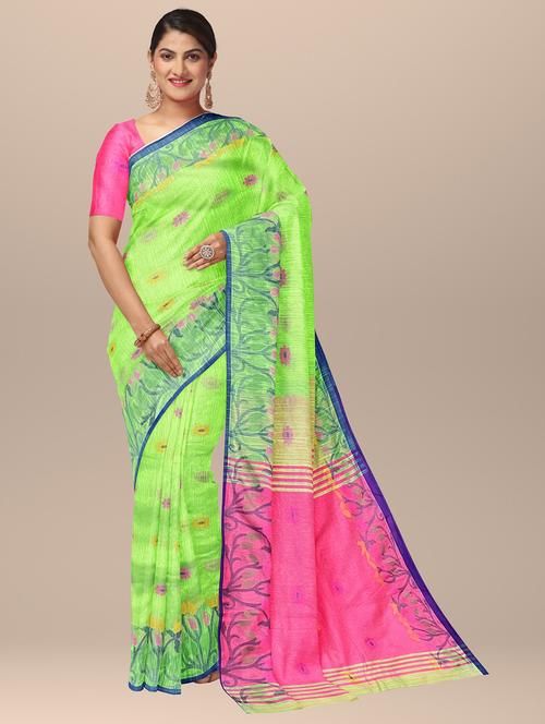 women's printed light green colored saree with blouse - 19925977 - Standard Image - 0