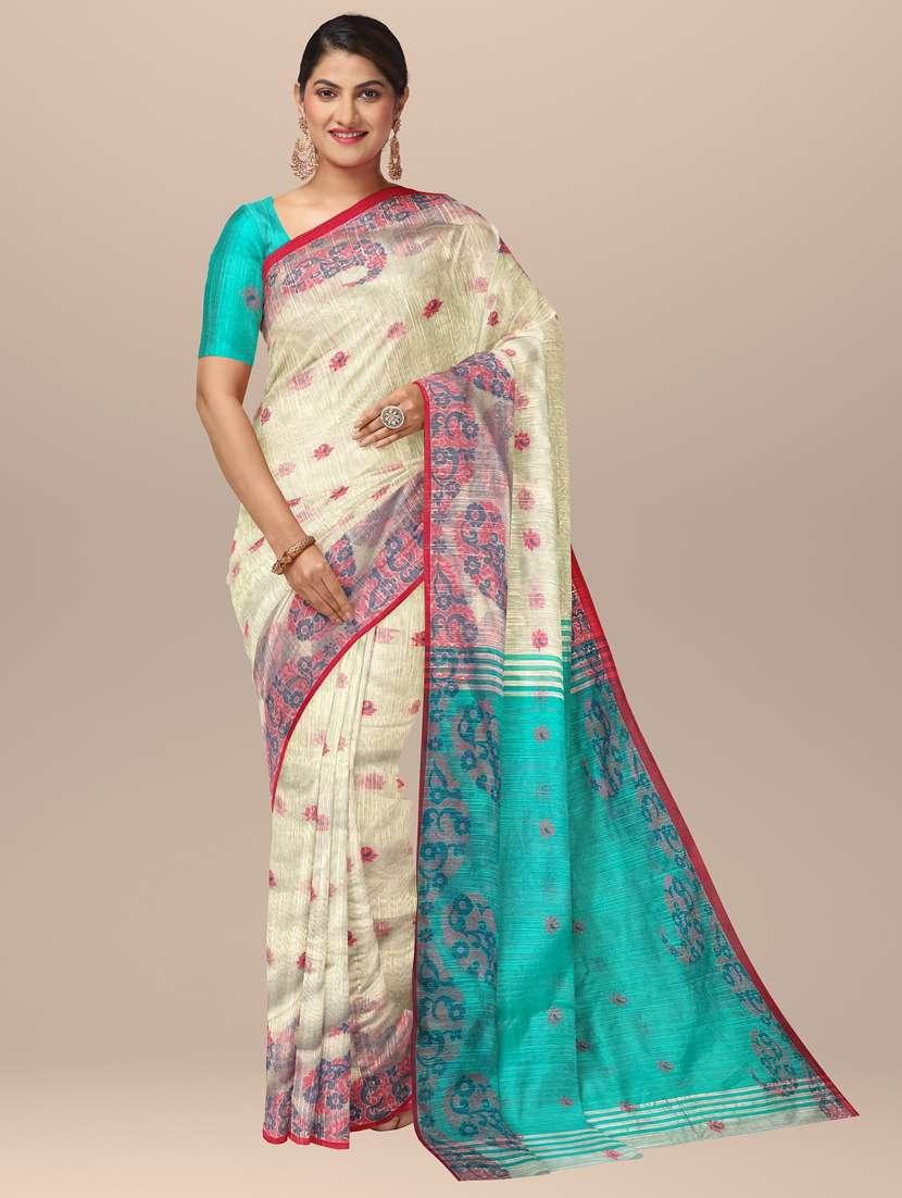 women's self design beige colored saree with blouse - 19925981 - Zoom Image - 0
