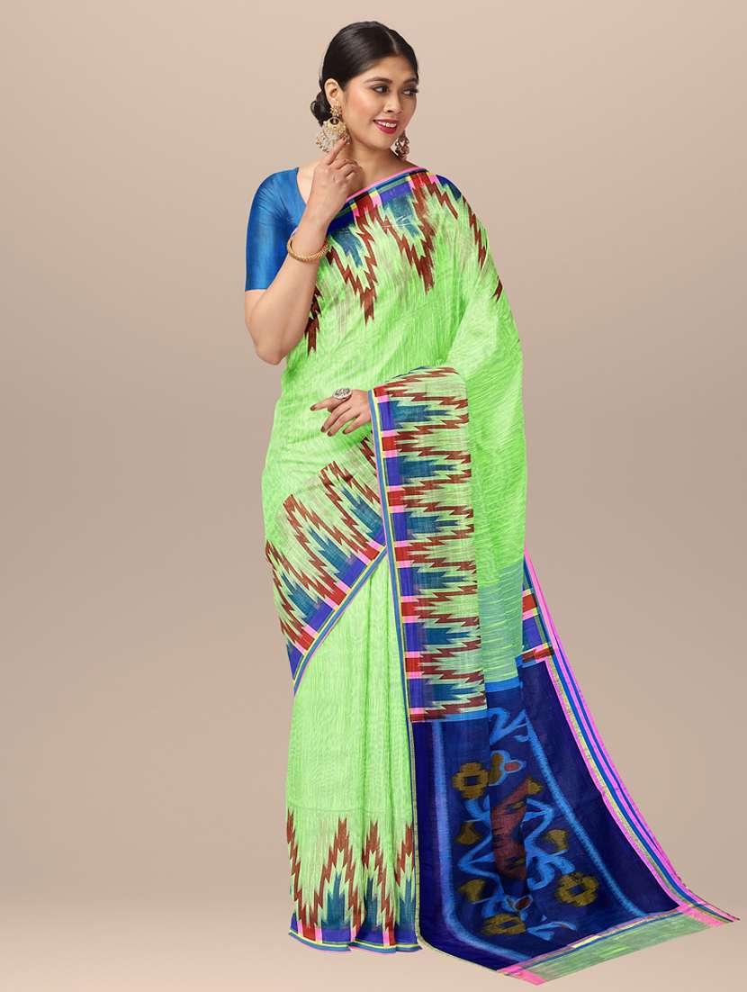 women's printed light green colored saree with blouse - 19925987 - Zoom Image - 0