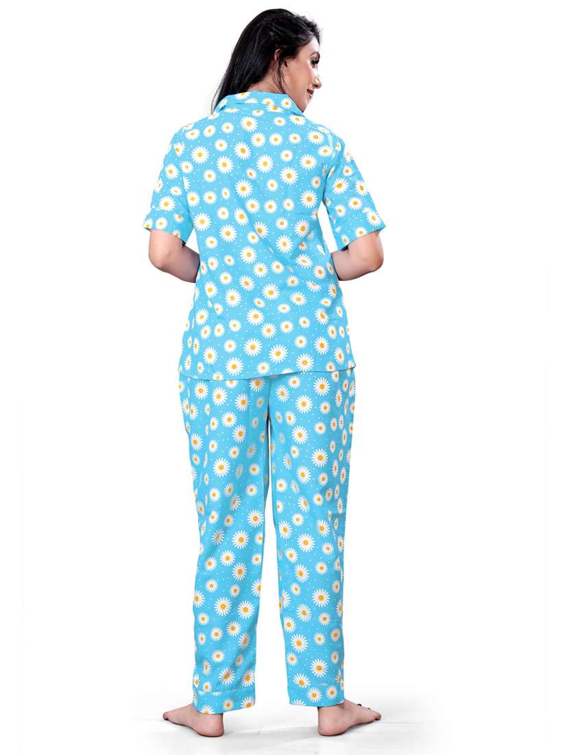 light blue printed pyjama set nightwear - 19926308 - Standard Image - 2