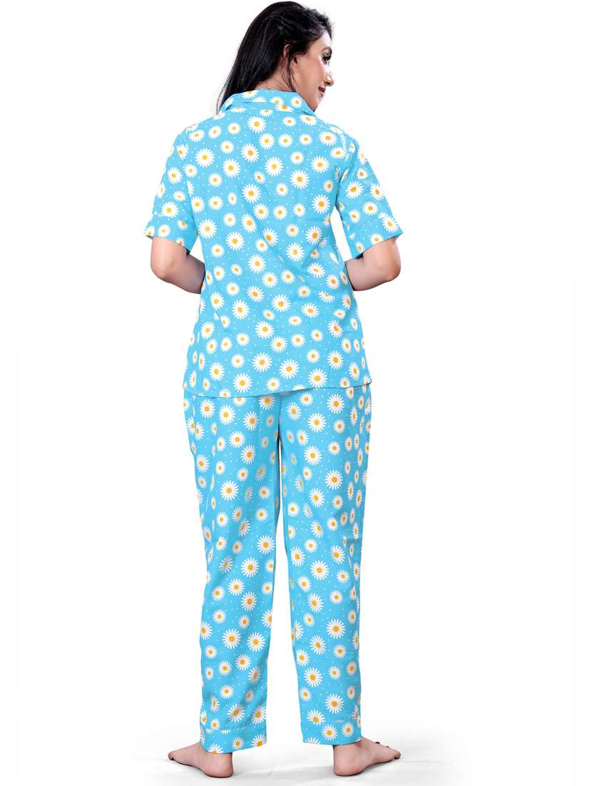 light blue printed pyjama set nightwear - 19926309 - Standard Image - 2