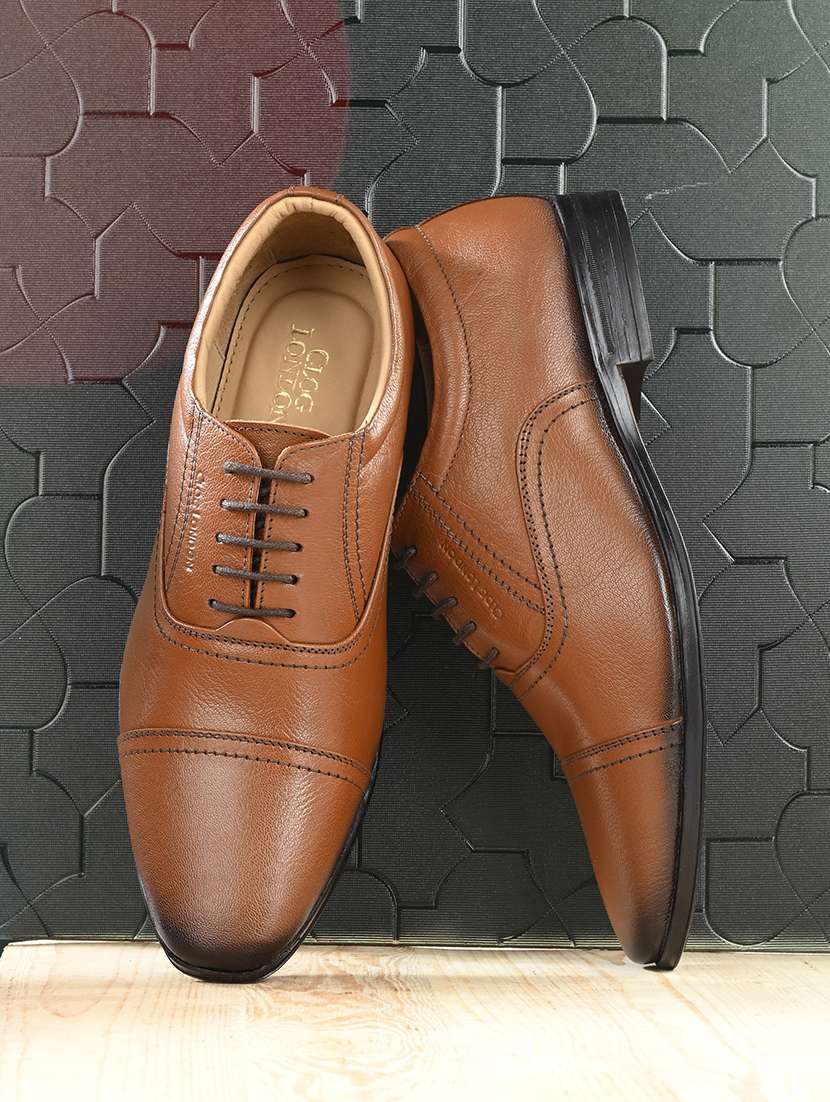leatherette lace-up oxford shoes