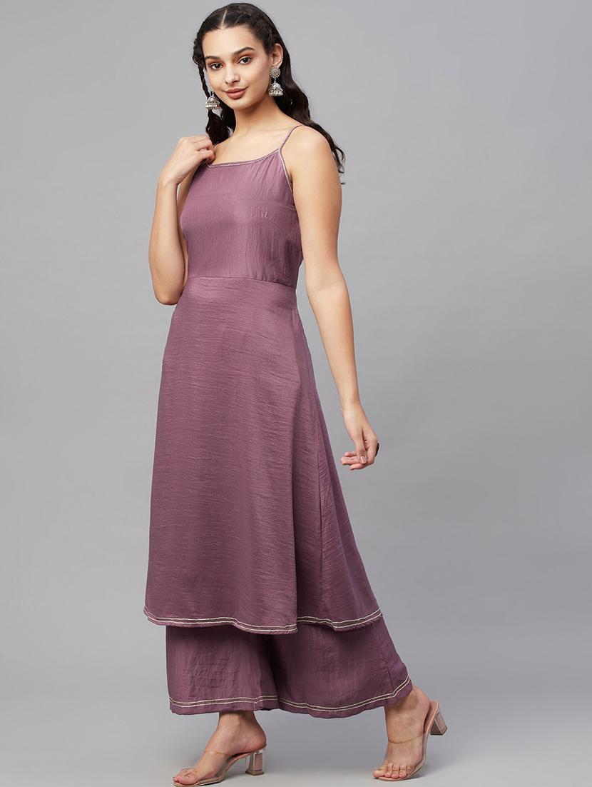 gota work kurta palazzo set - 19927673 - Standard Image - 2