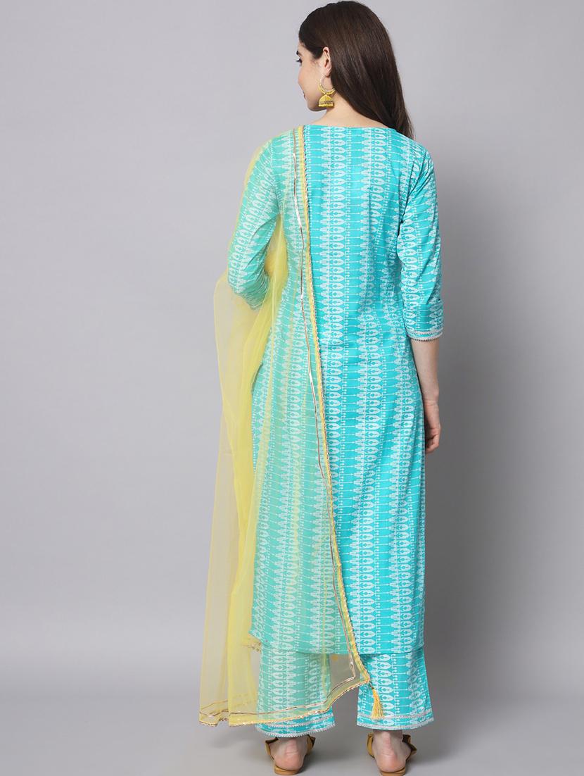 printed kurta pant set with dupatta - 19927681 - Standard Image - 2