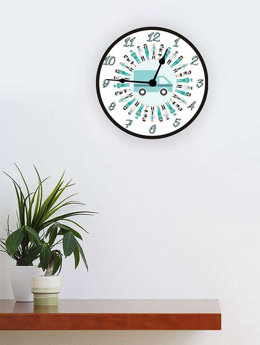 kartik round shape analog wall clock
