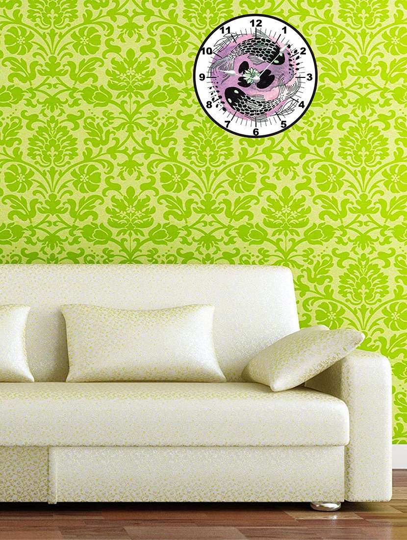 kartik round shape analog wall clock