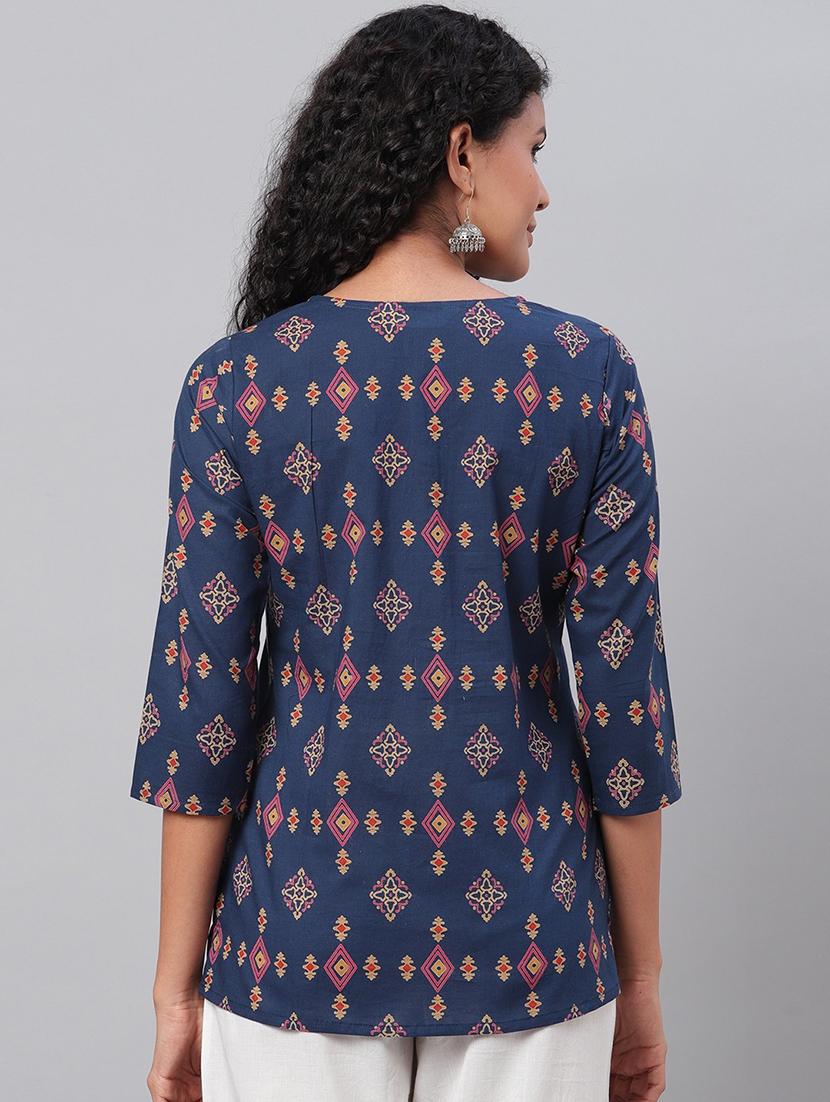 round neck printed tunic - 19937815 - Standard Image - 2