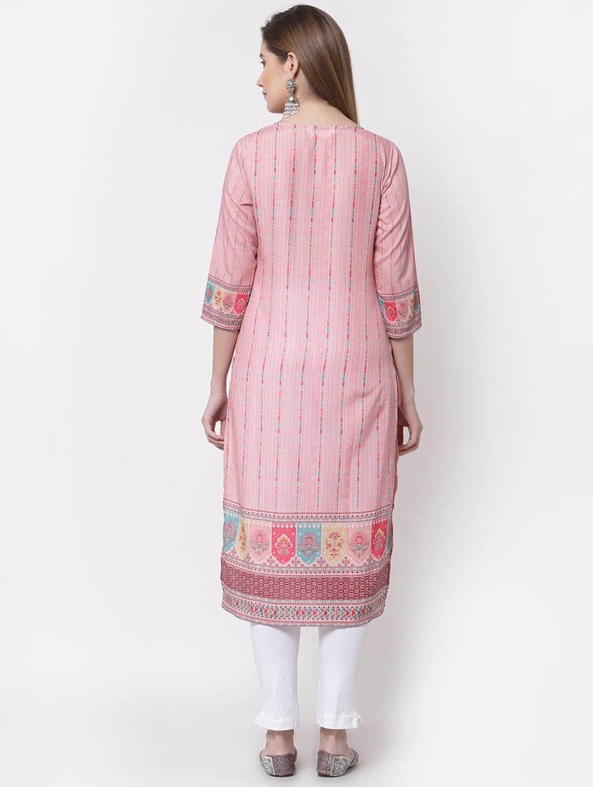 printed cotton straight kurta - 19937859 - Standard Image - 2