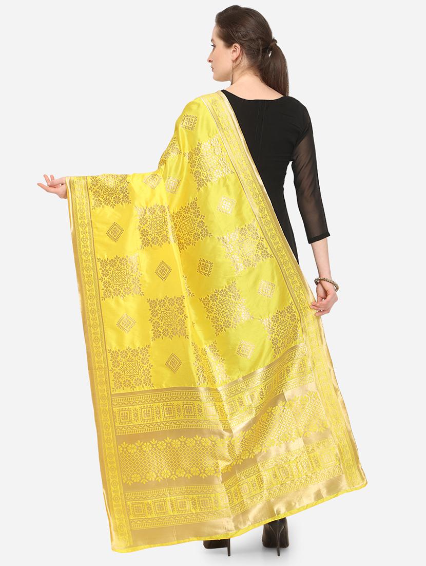 yellow art silk dupatta - 19938086 - Standard Image - 2